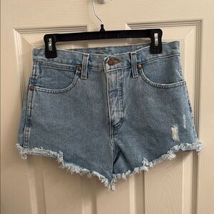 Denim Frayed Hem Women's Shorts